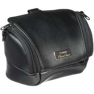 Canon PSC-4000 Deluxe Black Leather Soft Digital Camera Case For Digital Camera